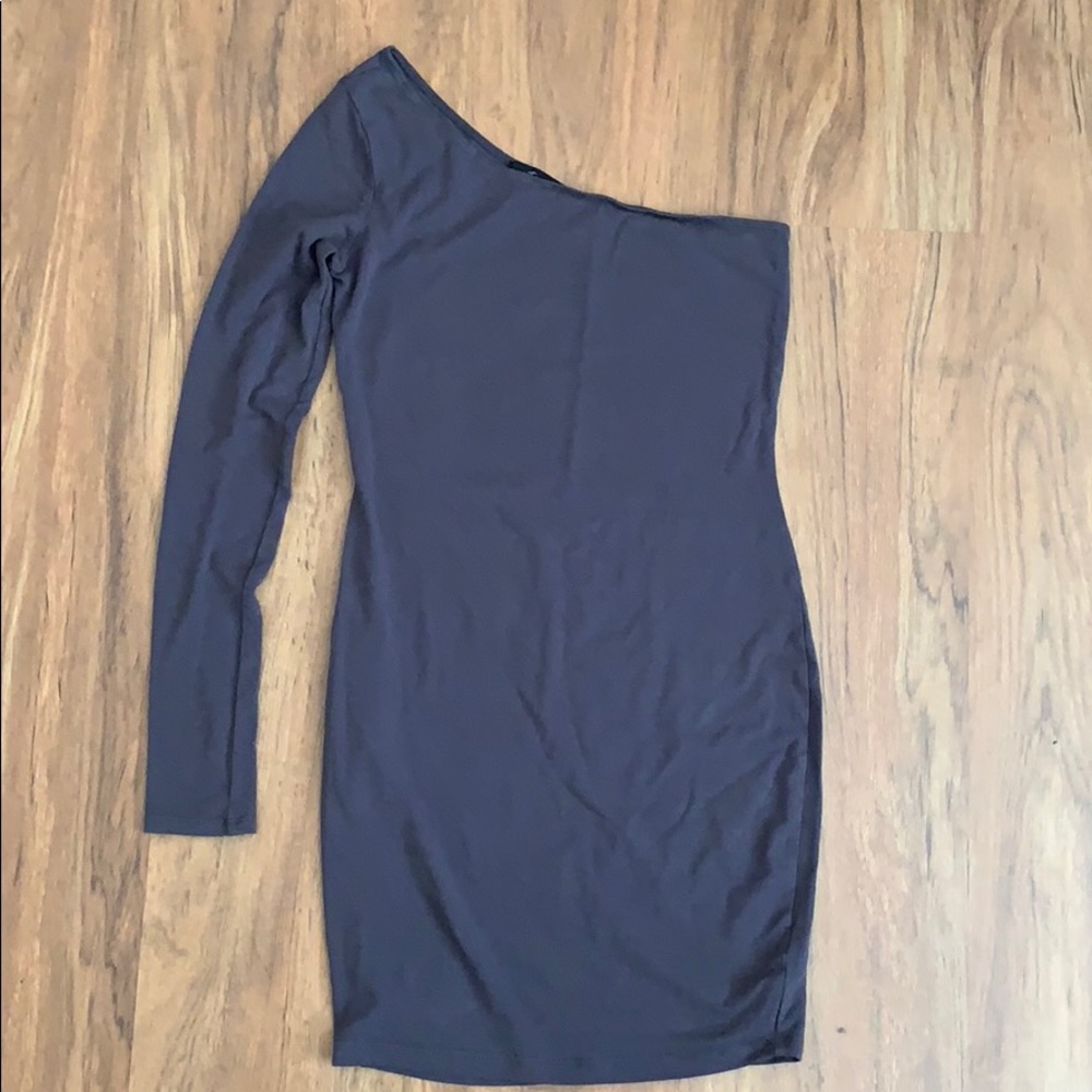 Asymmetrical long sleeve dress